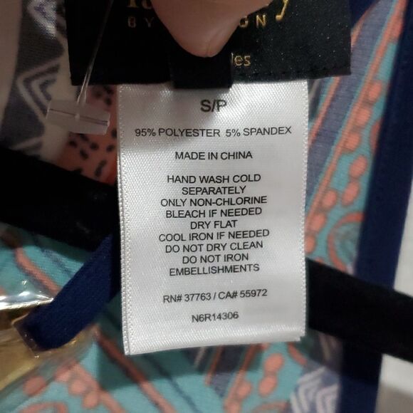 Laundry by Design Brightly Patterned Dress w Gold Neck Plate Size S - Picture 12 of 12